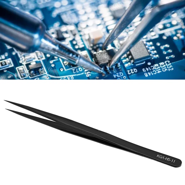 Precisionspincett Bärbar Stabil Korrosionsbeständig Spetsig Pincett för Mobiltelefon PC Svart