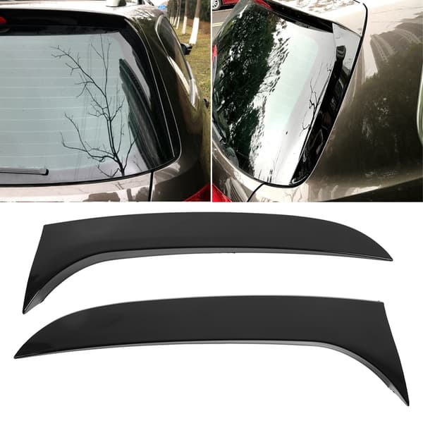 2 stk. Bagrude Sidevinge ABS Slidstærk Blank Sort Erstatning til B6 Stationcar 2005‑2010