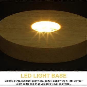 Tre Display Sokkel LED Lys Base Bord Krystallkule Lampe Base USB Lading Lys Base