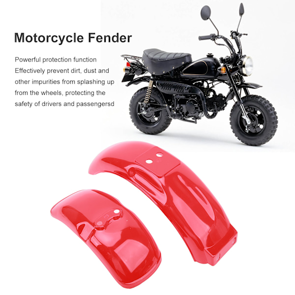 Motorcykelskärm Hög Glans Röd Fram Bak Lera Skyddsskärm Passar För Z50 Z50A Z50J Z110 Z125 Motorcyklar 8 tum Eller 10 tum Hjul