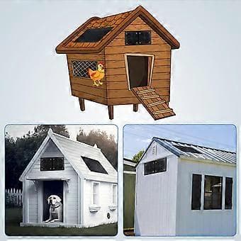 DC12V Dobbelt Ventilator Strøm Udstødningsventilator Ventilationskølingsventilatorsæt Til Kæledyrshuse og Skure Solpanel Luftudsuger