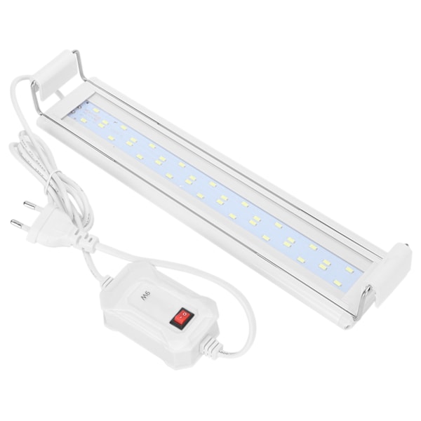 LED Akvarium Klipslampe 4-Rækker Blå Hvid Lys Høj Lysstyrke Fiskekum Belysning EU Stik 220V9W til 30-40cm Tank