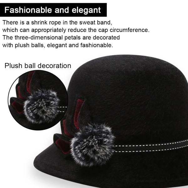 Vintage bowlerhatt för kvinnor, elegant damhatt black 2aba | black | Fyndiq