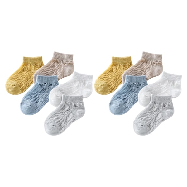 5 Par Barn Sommar Låga Strumpor Tunna Andningsbara Mesh Mjuka Unisex Ankelstrumpor Låga Strumpor för Pojkar Flickor Dinosauriemönster S (1‑3 År)