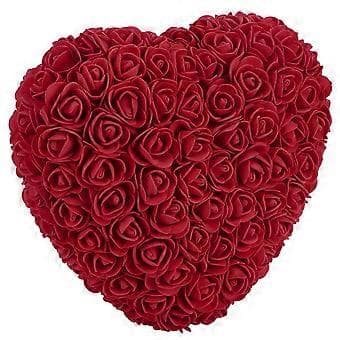 Særpræget Hjerteform Kunstig Rose Blomst Simulation Blomst til Valentinsdag Fødselsdag Mørkerød