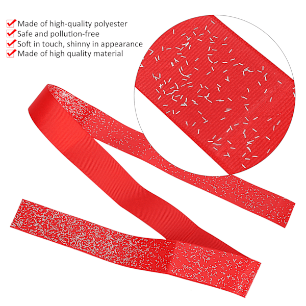 1 rulle/10 meter metalliskt glitterband 38mm silvertråd trim Realm DIY klädtillbehör (Röd S1)