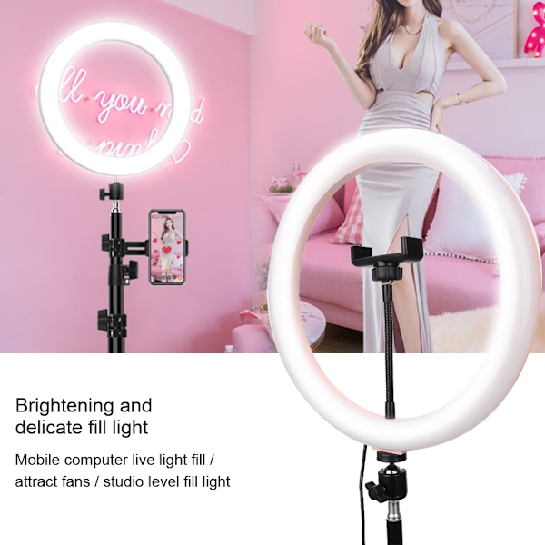 LED Live Streaming Ring Light Studio Photography Selfie Tattoo Fill Light Pink (12 inch)