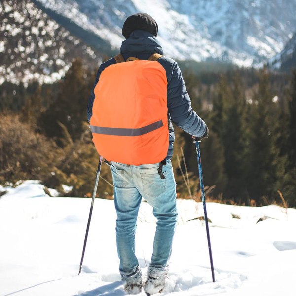 Ryggsäck Cover med reflekterande remsa Vattentät Ultralight Orange L