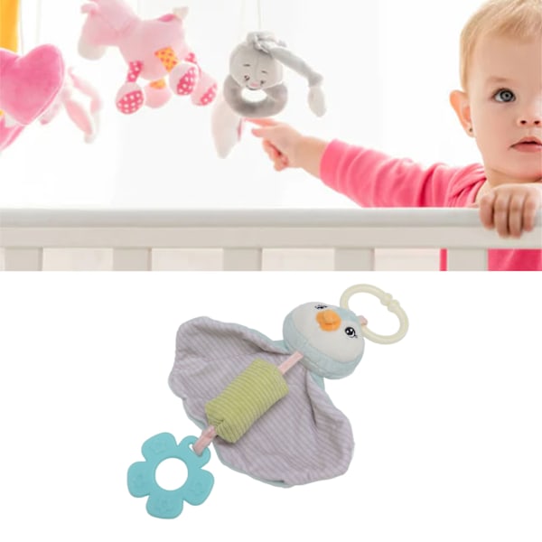 Baby Barnevogn Plyslegetøj Interessant Lyd Blød Let Baby Håndrasle Legetøj til Hjem Bil Rejser Pingvin