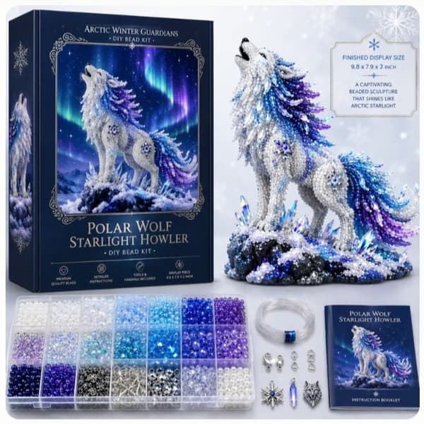 Arctic Winter Guardians DIY Perlesettkolleksjon: DIY Perlearbeid – Arktisk Ulv