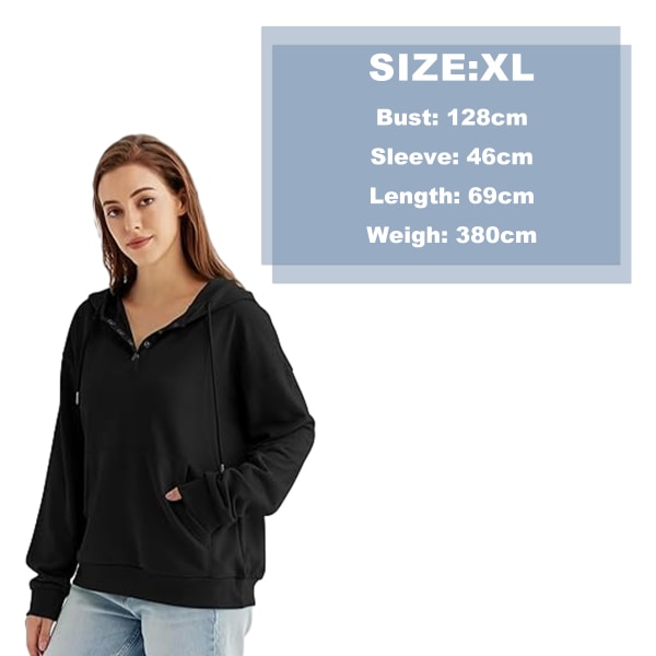 Womens Casual Hoodies Pullover Tops Drawstring Long Sleeve Sweat