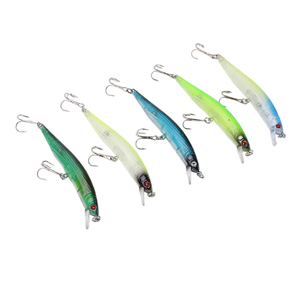 5 kpl Minnow-uistin, kelluva keinotekoinen kovamuoviainen viehe, pitkän heiton uistin, kalastusviehe, wobbler