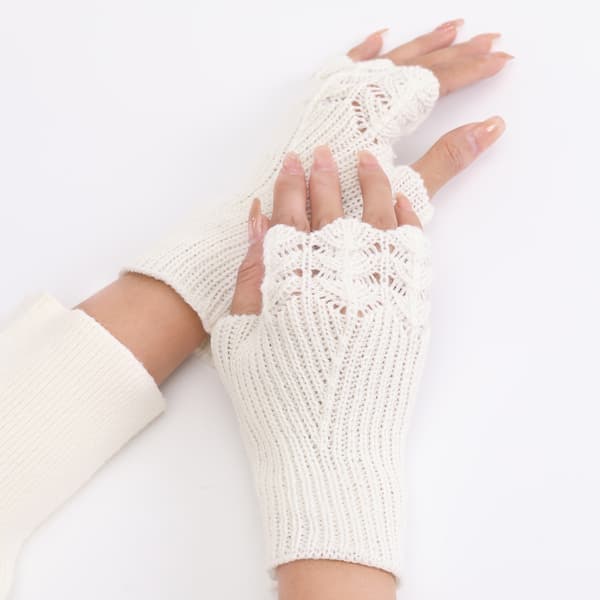 2 par Dam Vinter Armvärmare Varma Fingerlösa Handskar Handvirkade