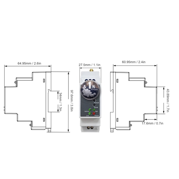 RS485 til Ethernet Serial Server Skinnemontering Router 100-240VAC PE11-H til FreeRTOS