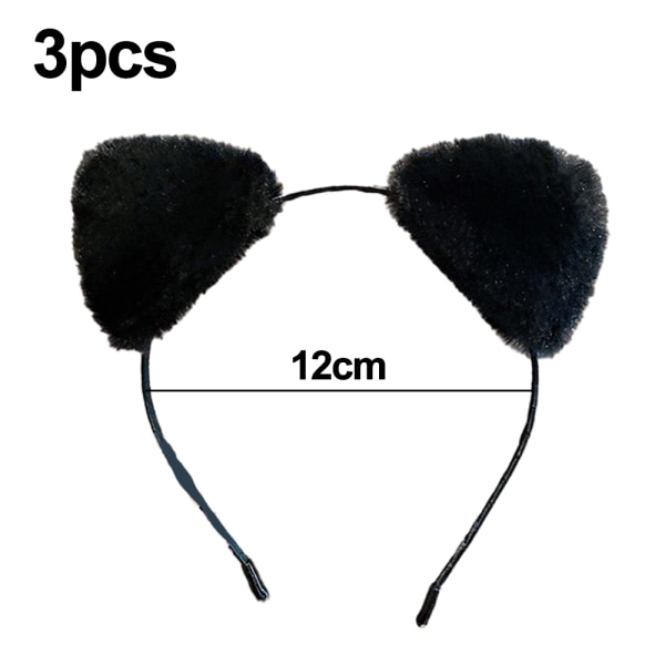 Cute Panda Ears Headbands Fluffy Pom Ball Headwear Hair Bands Ha