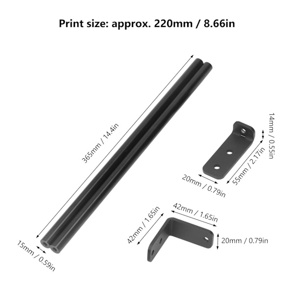 Stödstavsset DIY-uppgradering 3D-skrivartillbehör för Ender 3 220x220x250mm utskriftsstorlek