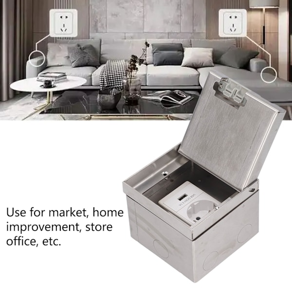 Uppoasennettava piilotettu pistorasia USB-portilla IP40 Kotitalous Palonestosuojaus 250V EU-pistokkeelle