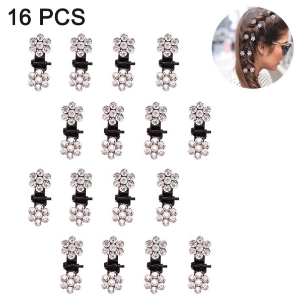 Hair clips, 16PCS mini flower rhinestone hair clip, shiny hair c