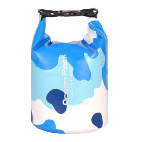 Kamouflageväska PVC vattentät hinkväska Vattentät väska Beach Blue 3L