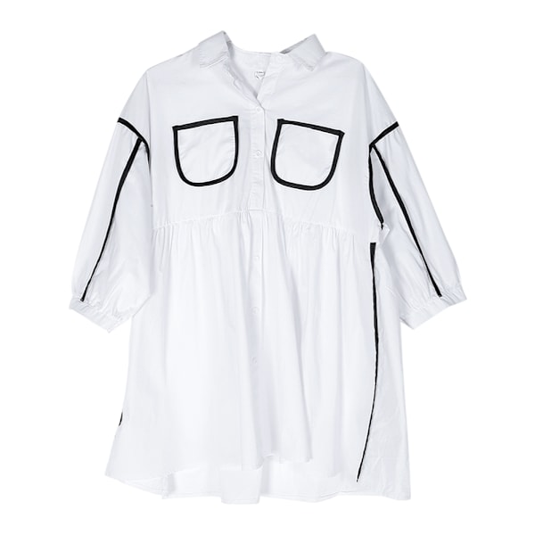 Enkel og avslappet sommerkjole for gravide med ni-ermer (XL)