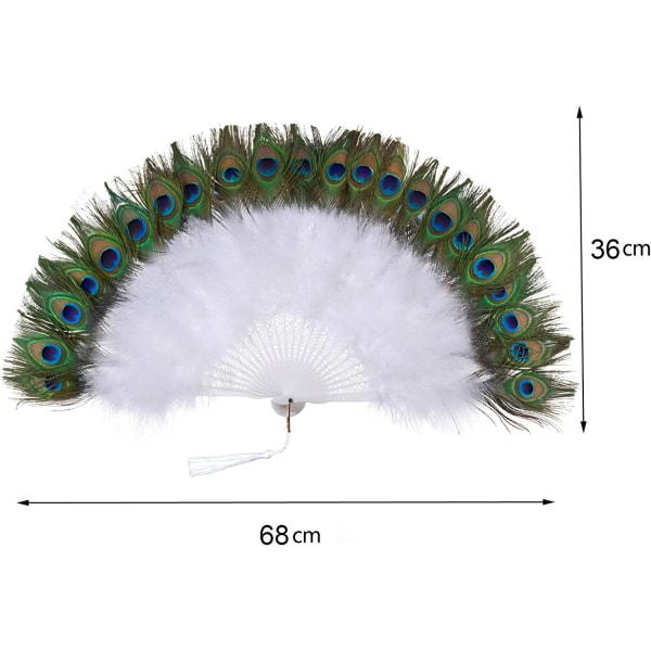 1920-talets Éventail Plume Paon Éventail à Main pour Femme