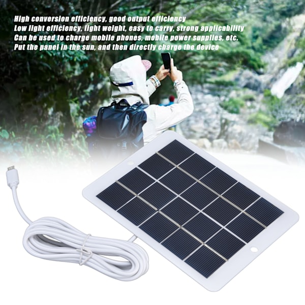 Utomhus 3W 5V Polysilicon Solpanelcell DIY Solladdare Generator för Mobiltelefon
