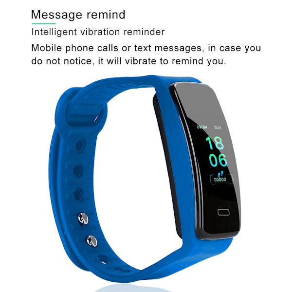 Hjertefrekvens Blodtryksmåler IP67 Vandafvisende Intelligent Ur Smart Armbånd (Blå)