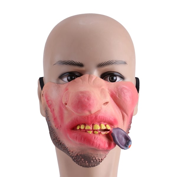 Halvmask Rolig Läskig Andningsbar Latex Masker Maskerad Halloweenfest Spöke Rekvisita #Rökning