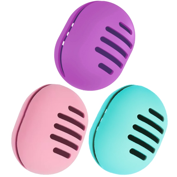 3 Pcs Makeup Sponge Holder, Double-sided Breathable Silicone