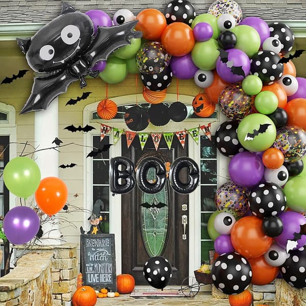 Halloween balloner, sort orange lilla til Halloween temafest