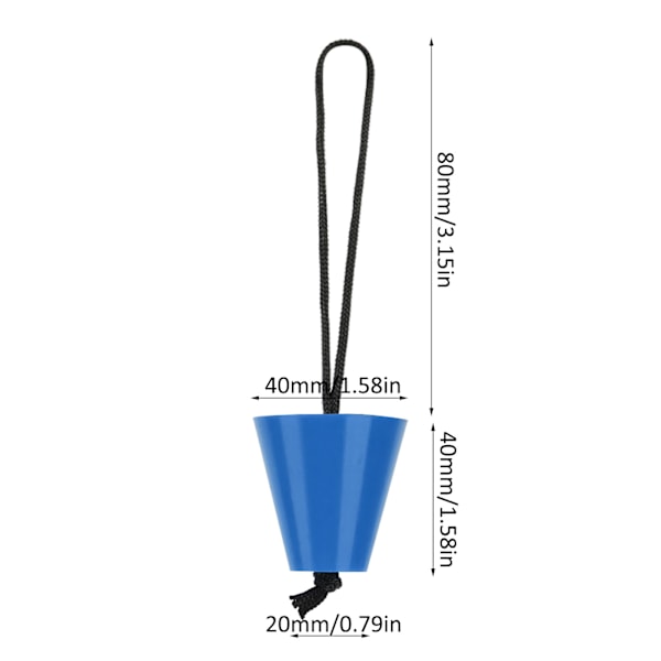 8 stk/sett Kajakk Skupper Plugg Silikon Avløpshull Plugg Stopper med Lanyard for Kano Blå