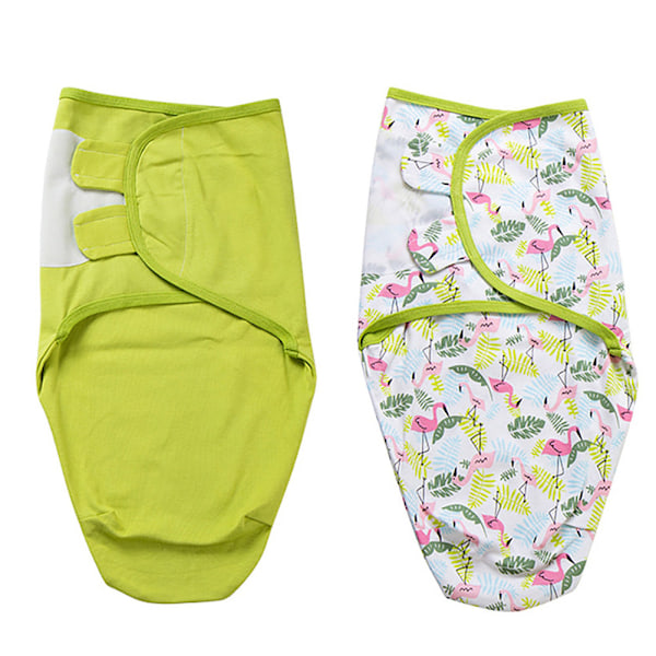 2-pack Nyfödd Baby Bomullsfilt Swaddlefilt Justerbar Unisex Sovsäck med Panda Mönster (L)