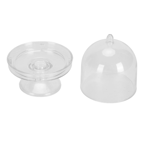 12 st Mini Tårtfat med Lock Plast Mini Tårtställ med Kupollock Klar Liten Tårtutställningsställ Transparent Godisask för Bröllopsfest