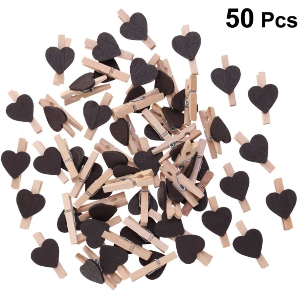 50stk Mini Treklemmer Klesklyper Håndverksklips med Hjerter til