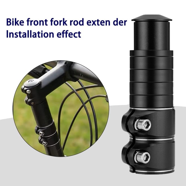 Sykkelgaffelstammeforlenger, adapter for sykkelstyre,