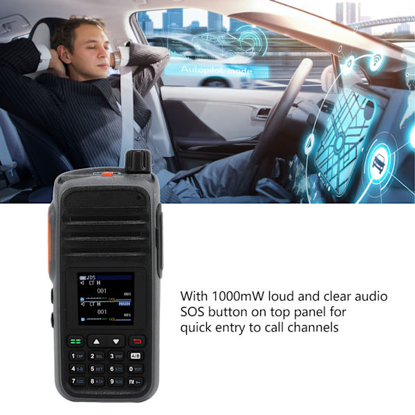 2-suuntainen radio, kannettava monikaistainen walkie-talkie, käsikäyttöinen lähetin-vastaanotin, AC 100‑240V 5W, EU-pistoke