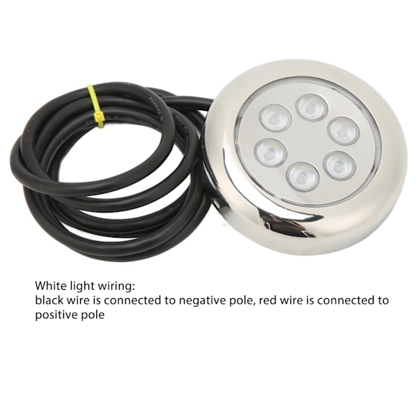 3,5 tommer LED undervandslys Overflademontering IP68 Vandtæt 12V‑24VDC til Yacht Marine Båd Hvidt Lys 4W