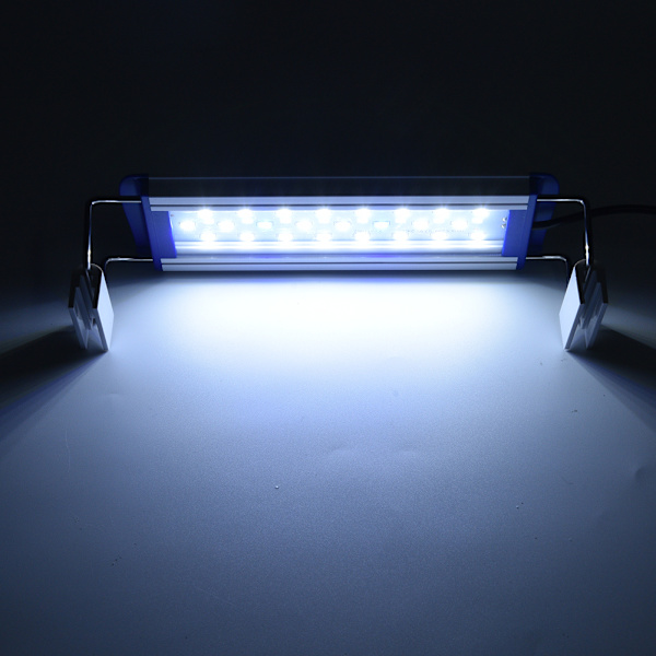 Akvarium Højtydende LED-lys Fiskekum Vandplanter Belysning Holder Beslag Lampe CN Stik 220VQ-40  12W