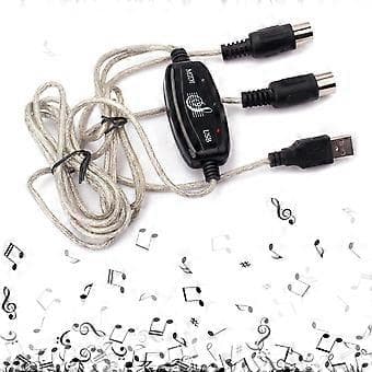 Lydkabel Keyboard til PC USB MIDI Kabel Konverter USB IN-OUT MIDI Interface Adapter PC til Musik Keyboard Kabel