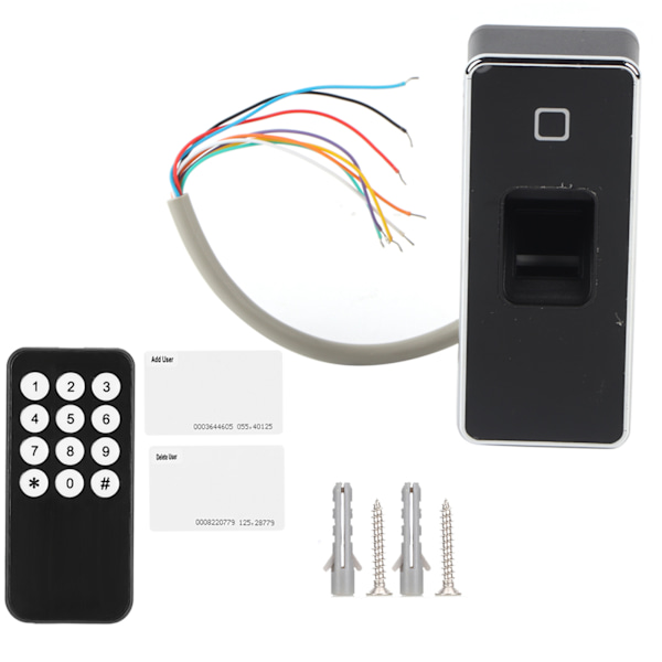 Metallisk Access Controller 125KHZ RFID Kortläsare Vattentät Fingeravtrycksdörröppnare