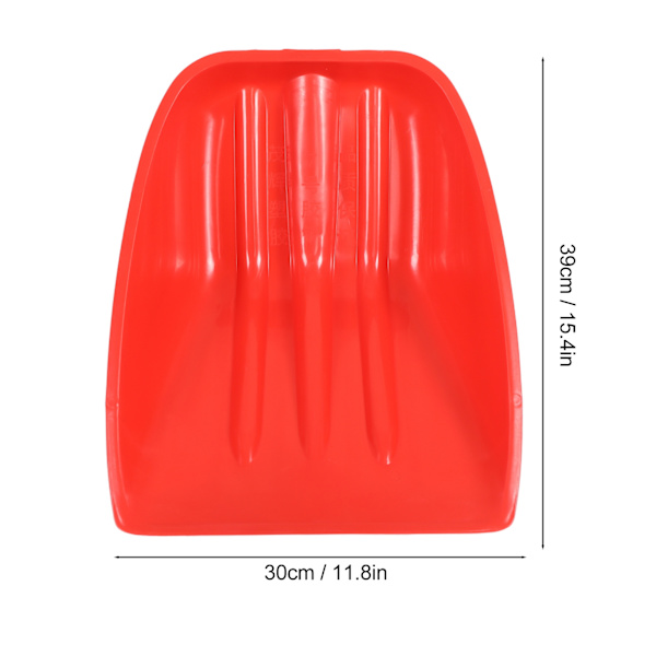 Sneskovl Rød Tykknet PP Plast Slidstærk Robust Børnesikker Skovl til Have 39 X 30cm / 15.4 X 11.8in