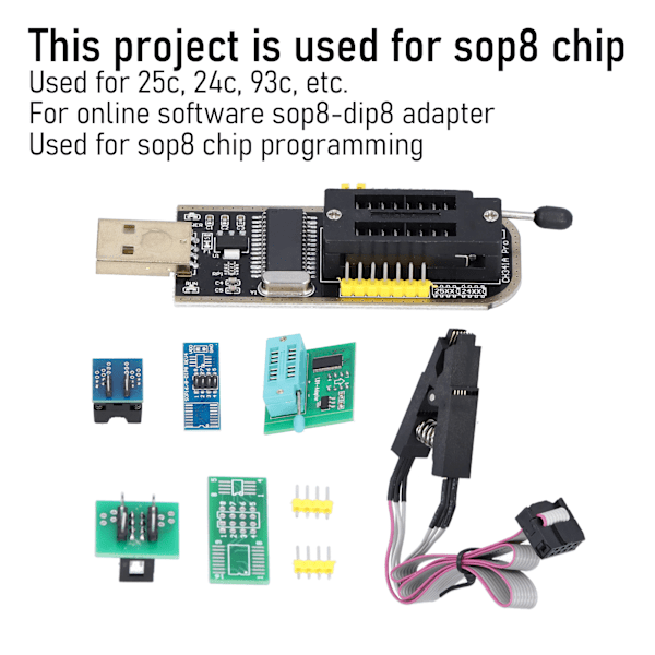 Flash Chip Test Clip Sæt Programmer Hovedkort Tilbehør med SOIC/SOP Pin Format til 242593