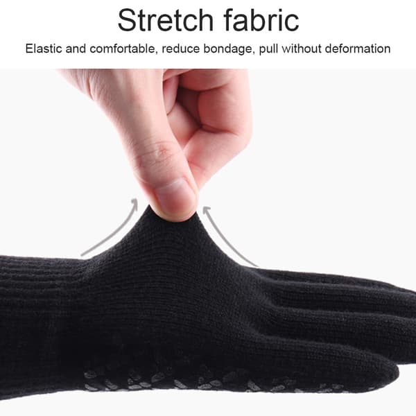 Strikkede termohandsker, uld skridsikre touch screen handsker black