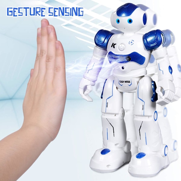Smart Leksak för Barn, APP-Kontrollerade Uppladdningsbara Robotleksaker, Interaktiva LED-Ögon Geststyrning, 200 Redigerbara Programfält, Rolig App för