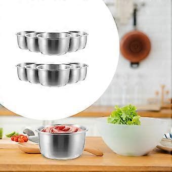 10 stk. saucer i rustfrit stål til krydderier, tomatsovs, dyppeskål til restaurant, hjemmefest