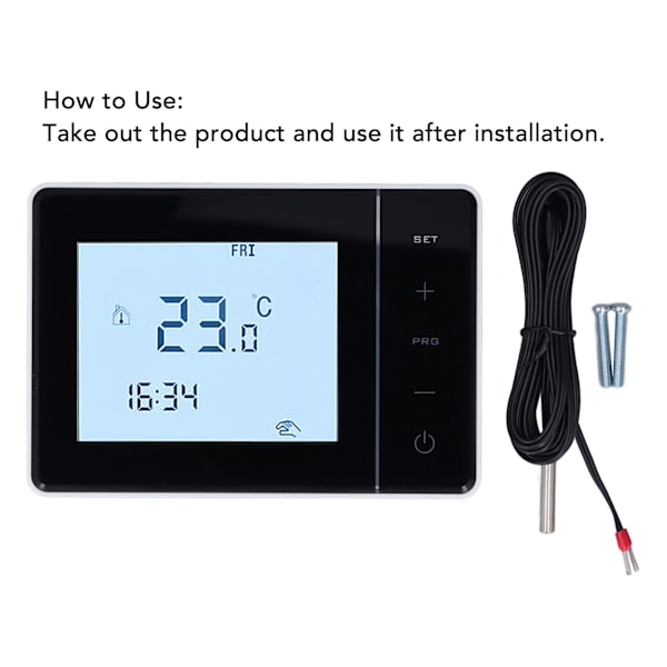 Programmerbar Termostat NTC2.5m för Elektriskt Uppvärmningssystem Temperaturregulator AC100‑230V