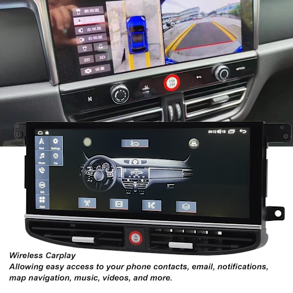 Bilstereo Radio GPS Navigation 12.3in Touchscreen Trådløs Carplay Support 360 Panoramisk Billede til Panamera 970 LHD 4+64G