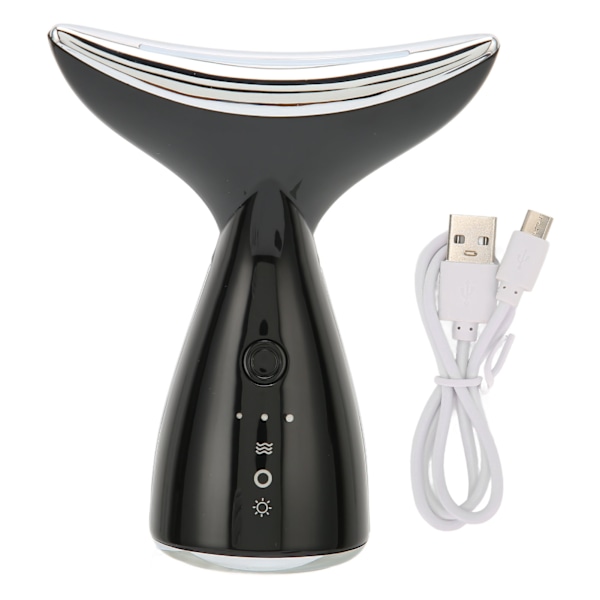 Halshud Rejuvenerings Massager med 3 Farvede Lys Vibrationer Fremmer Cirkulation Hals Skønheds Enhed