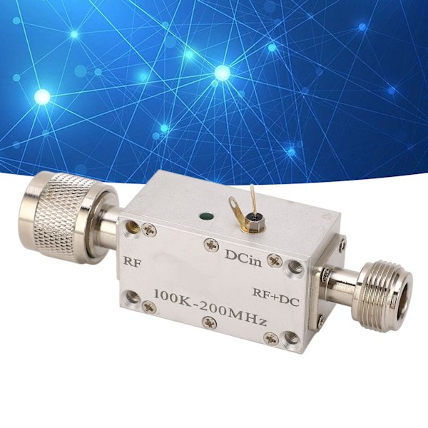Bias Tee T-stycke Högfrekvent RF Bredbandsförstärkarmodul DC-blocker Koaxialmatare för Optisk Modulationsdrift 0,1‑200MHz 1A