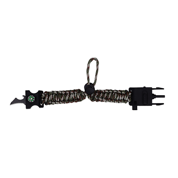 Paracord Armband Justerbart Överlevnadsarmband för Nödsituationer 5 i 1 Multifunktionell Utrustning för Vildmarksäventyr Kamouflage